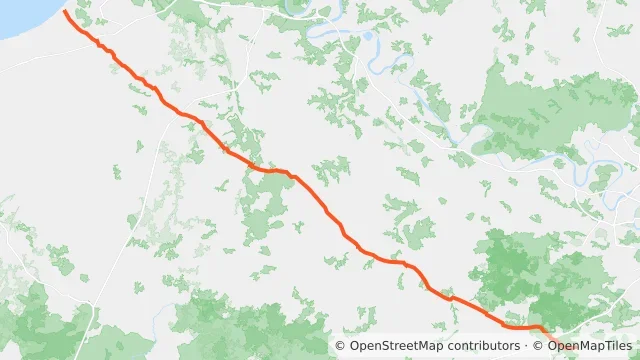 Map preview for Deauville > Dourdan 04/09/2026